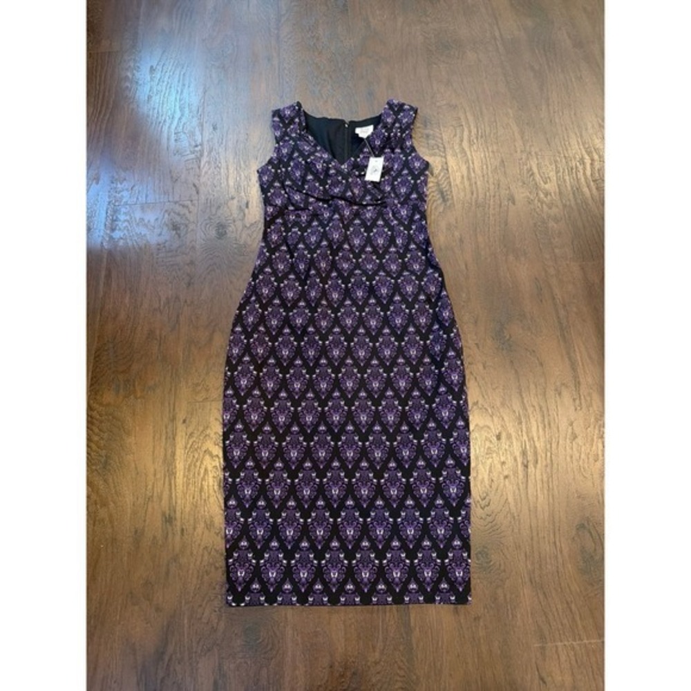 Disney Haunted Mansion Dress Purple Wallpaper Womens XS NWT